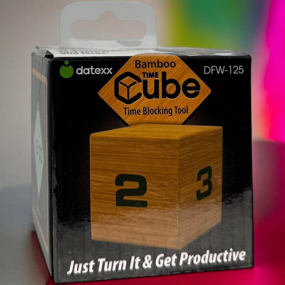 Datexx Bamboo Time Cube Digital Timer 1-2-3-4 Min Focus Productivity Tool - Picture 6 of 12